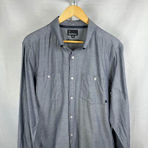Black Diamond Gray Casual Button Down Shirt - Picture 1 of 3
